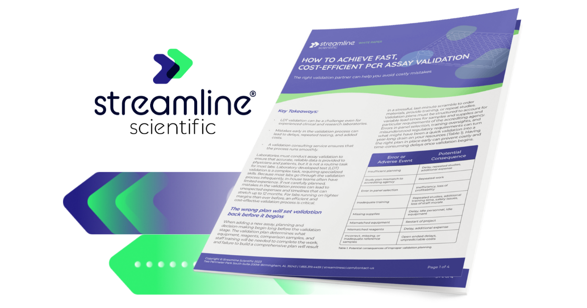Getting LDT Validation Right the First Time with Streamline’s Validation Services